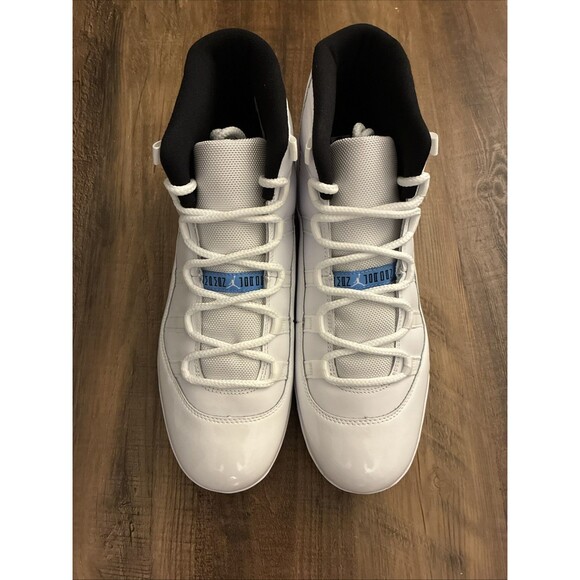 Air Jordan 11 Mid TD Football Cleats Sz 11.5 White Black Legend Blue HM7324-104 main image 6